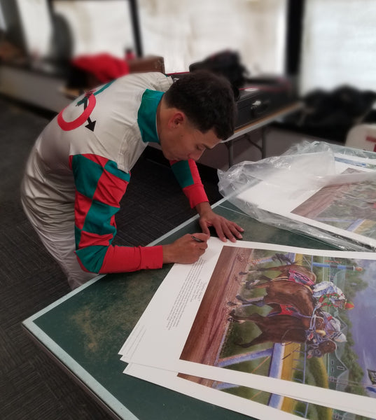 "Surprise Attack!" Autographed by jockey Jose' Ortiz
