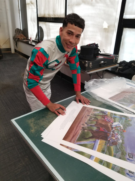 "Surprise Attack!" Autographed by jockey Jose' Ortiz
